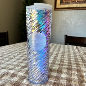 New Starbucks Winter collection 2022 silver iridescent unicorn textured